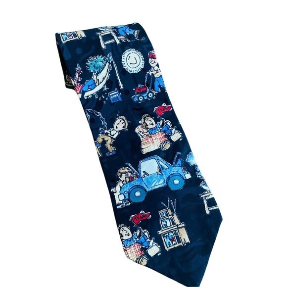 Vintage Hallmark CELEBRATIONS! 100% Silk Tie For The Man Who Does It All Necktie - Picture 1 of 15